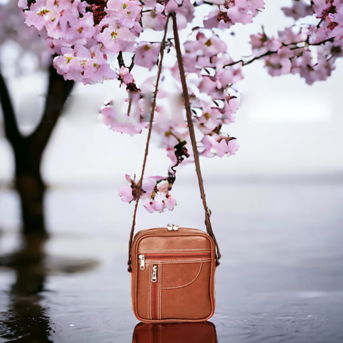 Cross Sider - High-quality Leather, Various Sizes Available, Tan Color | Modern Unisex Design With Multiple Pockets And 1-year Warranty