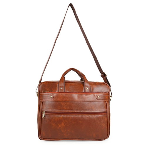 Single Button Tan Attractive Stylish Leather Messenger Office Bag