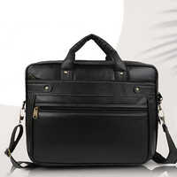 Single Button Black Attractive Stylish Leather Messenger Office Bag