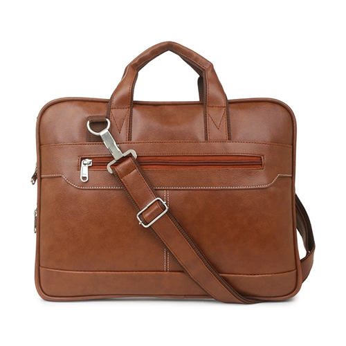 Zip Folding Tan Slim Stylish Leather Messenger Sling Office Bag