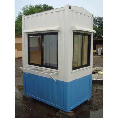 Frp Portable Security Cabin - Color: White & Blue