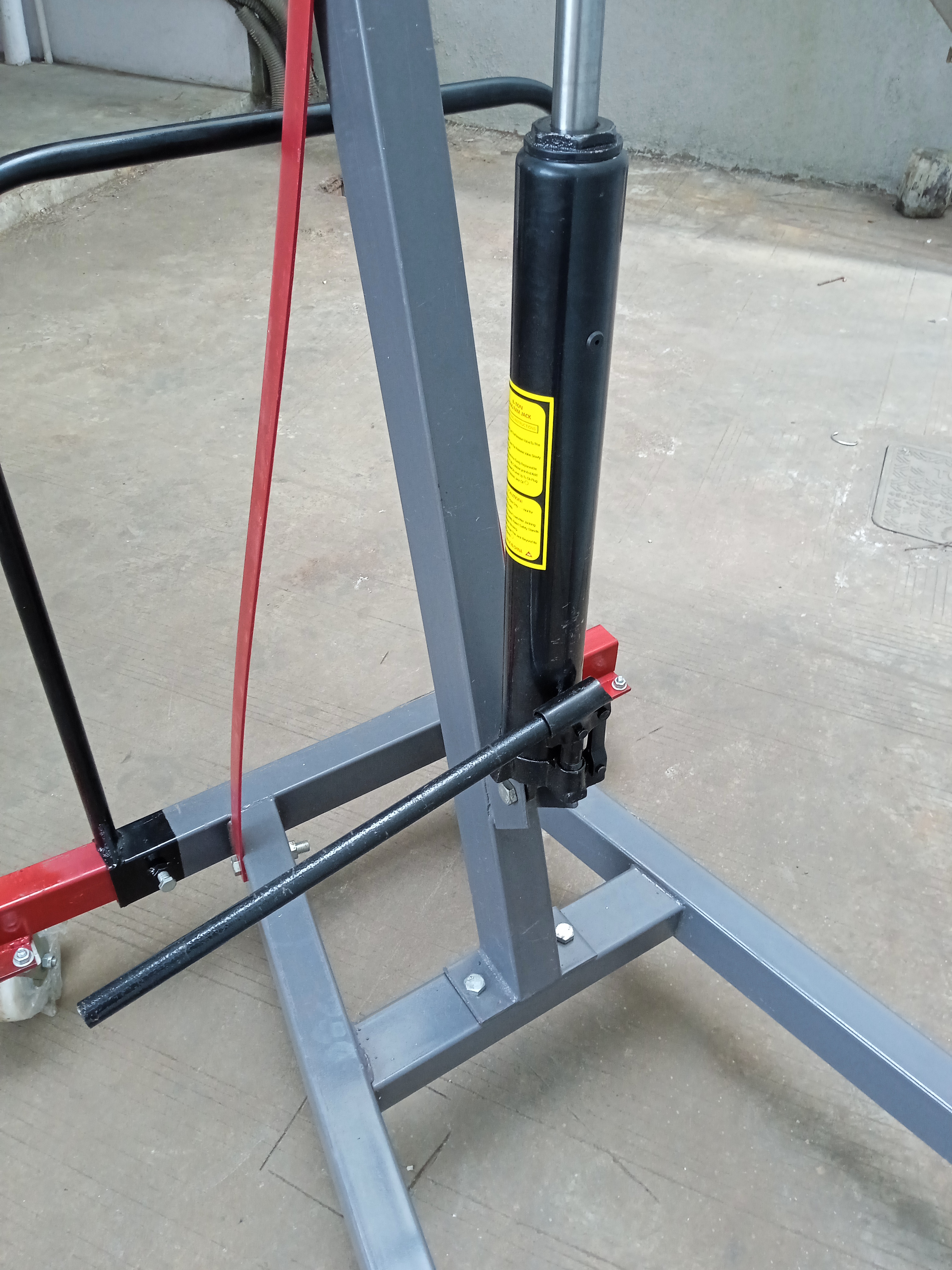 Mobile Floor Crane - Mild Steel, Standard Size, Grey | 3-ton Capacity, Manual Hand/foot Pump, Compact Design, Smooth Maneuverability