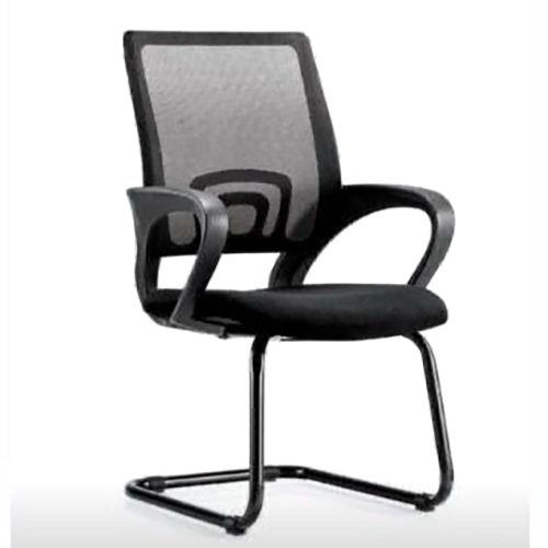 Office Visitor Chair - Black with Polished Finish | Durable Design for Industrial Use, Warranty Included