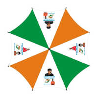 Indian Flag Umbrella - Polyester, 25-40 Inch | Foldable, Metal Shaft, Plastic Handle, All Season, Available In All Colors