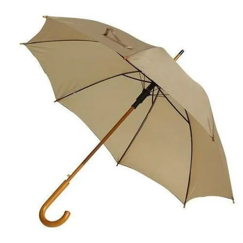 Wooden Shaft Straight Umbrella - Handle Material: Plastic