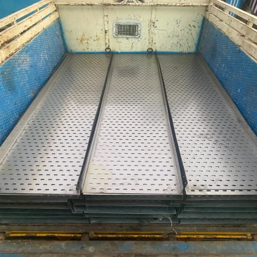 Perforated Cable Tray - Stainless Steel, 2500mm Length, Silver Color, 1.6mm Thickness, Powder Coated Finish | Max Load 100kg, Ventilated Design