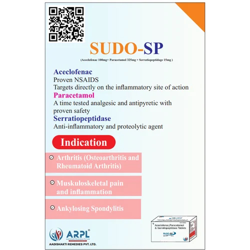 SUDO SP Aceclofenac Paracetamol And Serratiopeptidase Tablet