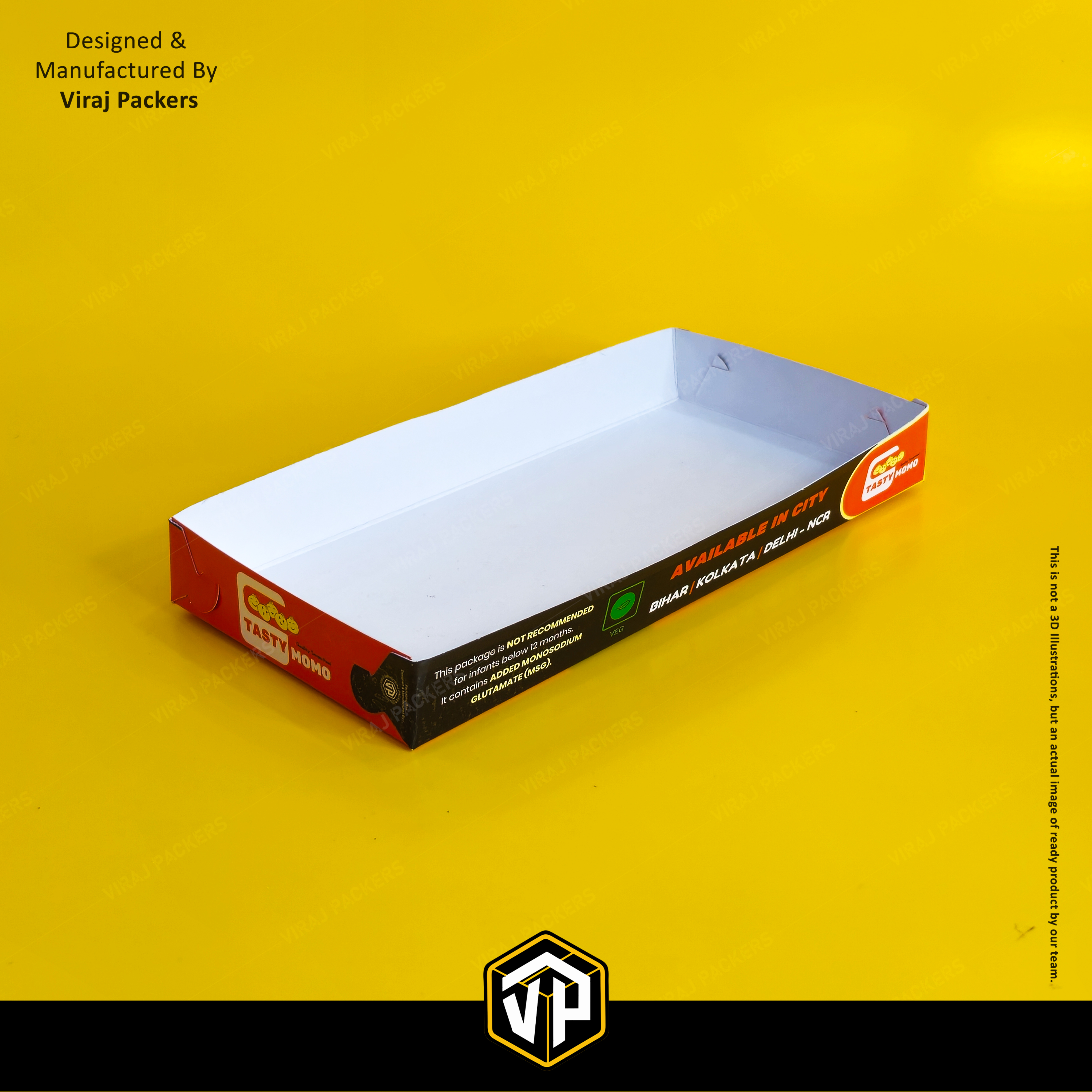 Momos Tray - Finishing: Glossy Lamination