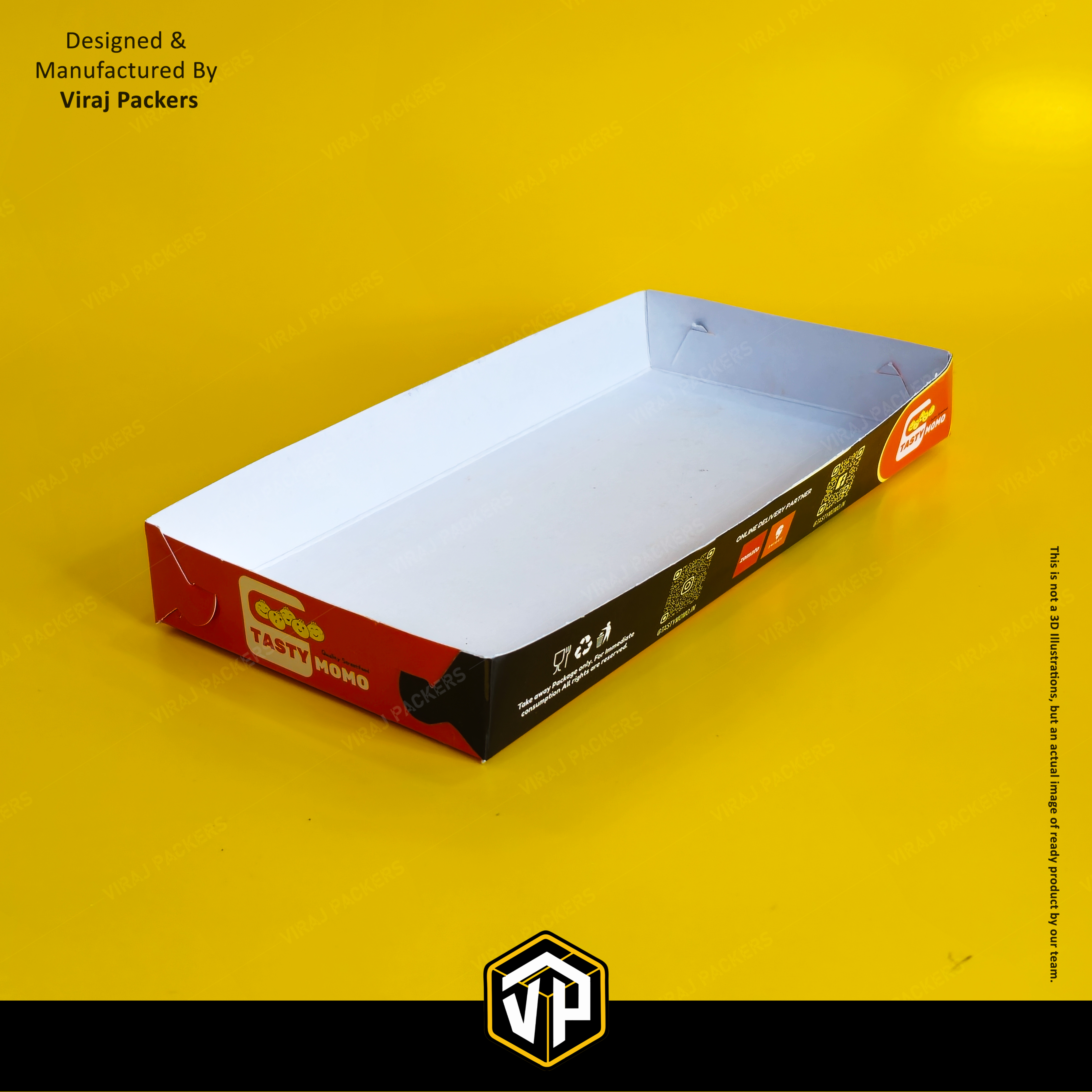 Momos Tray - Finishing: Glossy Lamination