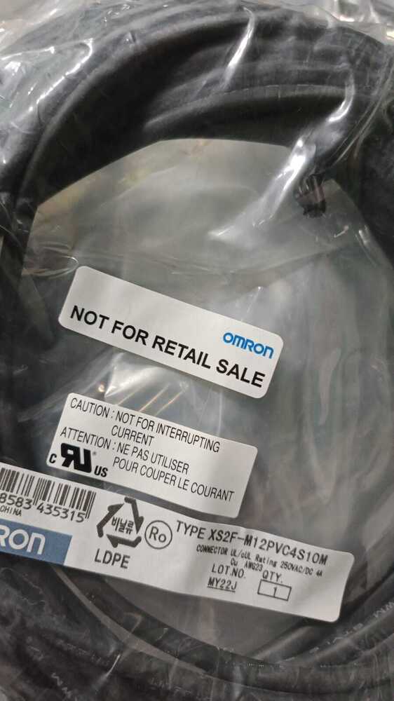 OMRON SENSOR CONNECTOR CABLE WITH 12MM 4 PIN,XS2F-M12PVC4S10M