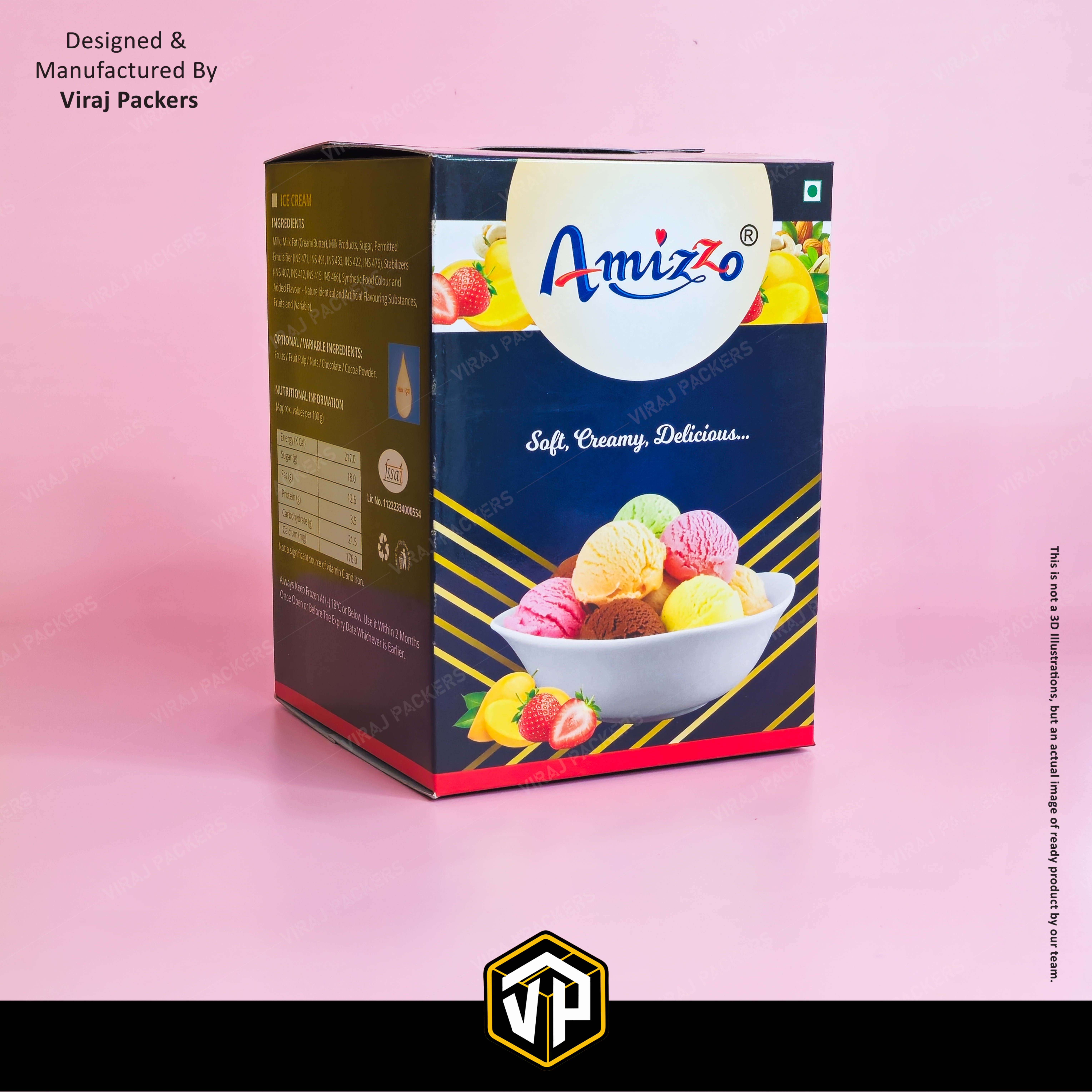 Ice Cream Packaging Gallon Boxes - Finishing: Glossy Lamination