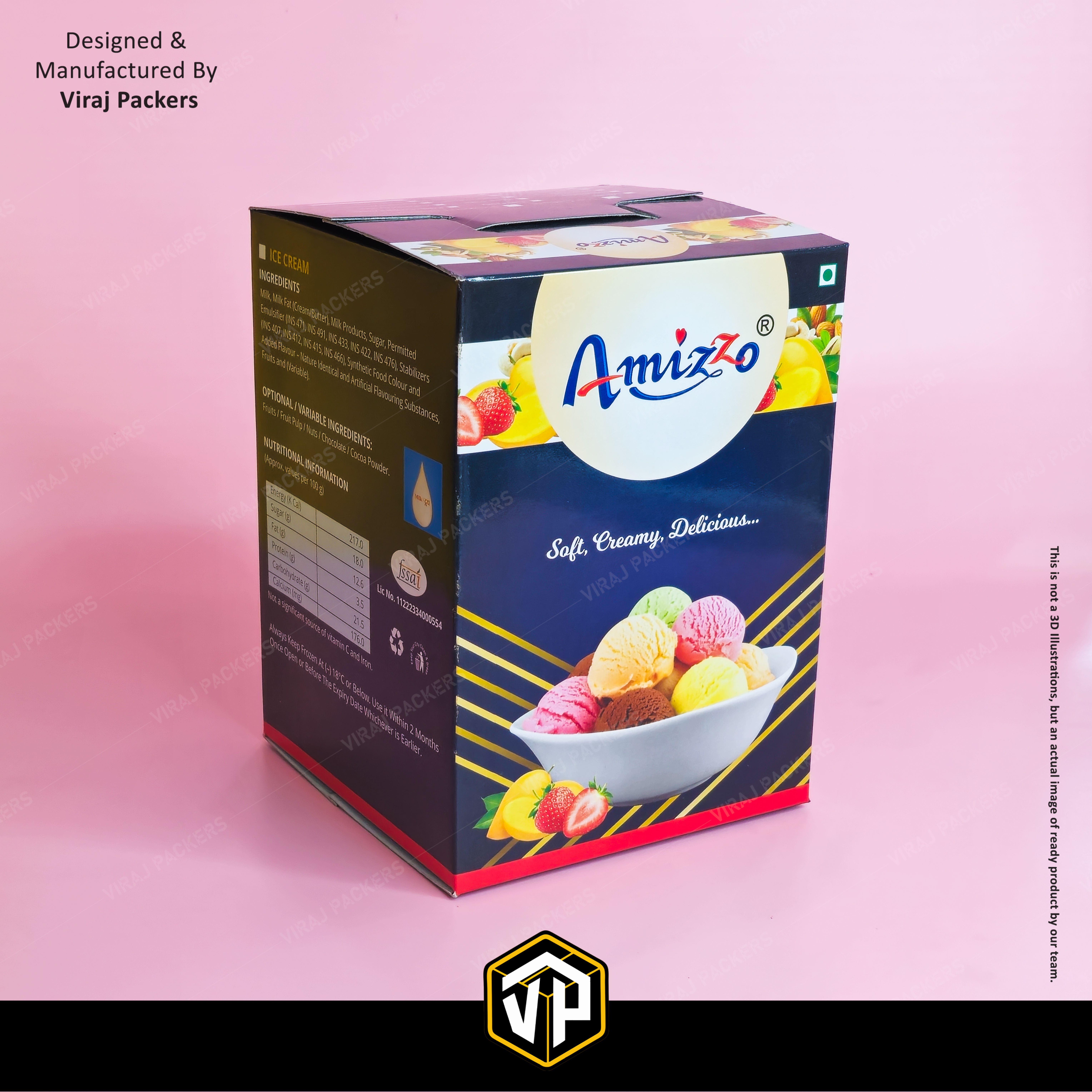 Ice Cream Packaging Gallon Boxes - Finishing: Glossy Lamination
