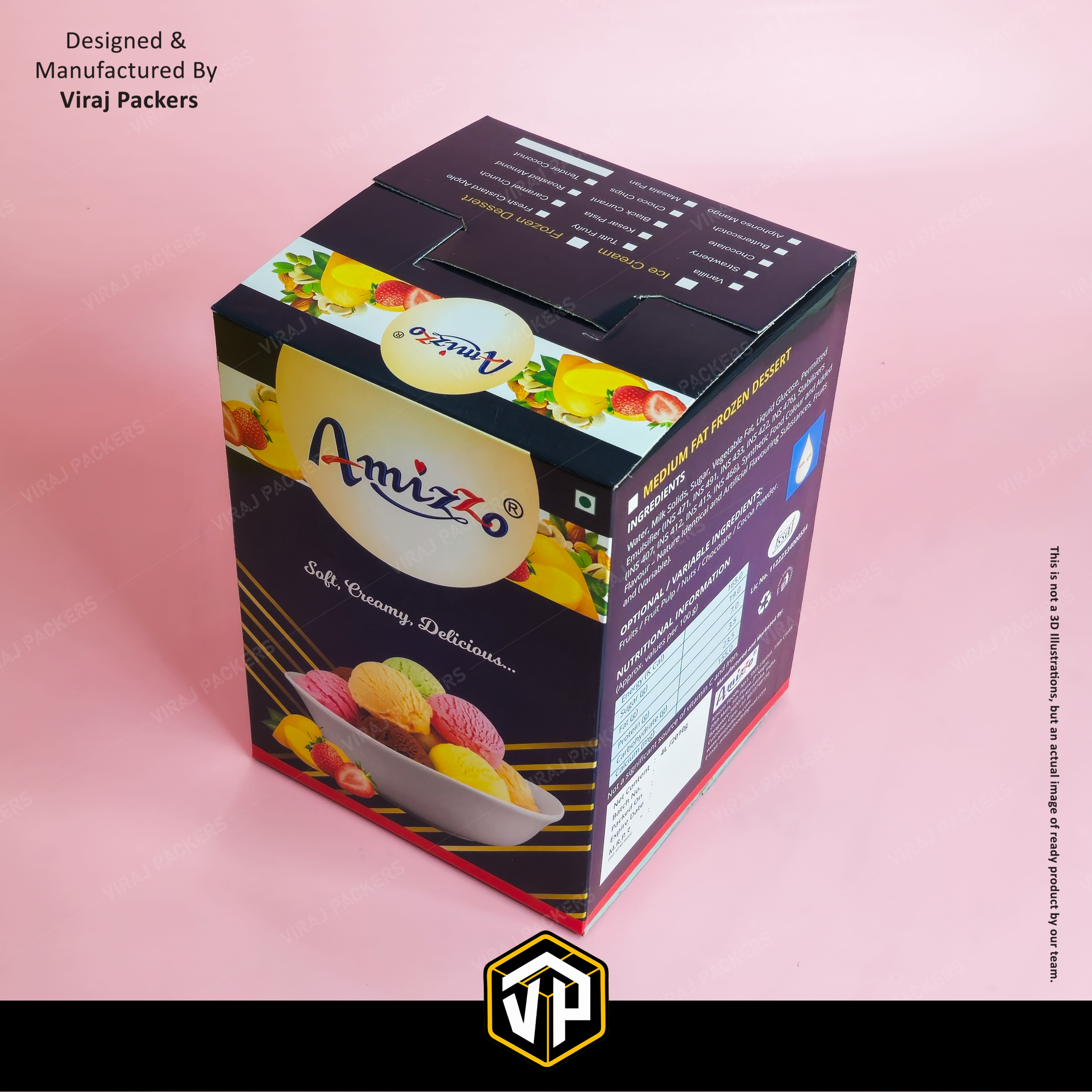 Ice Cream Packaging Gallon Boxes - Finishing: Glossy Lamination