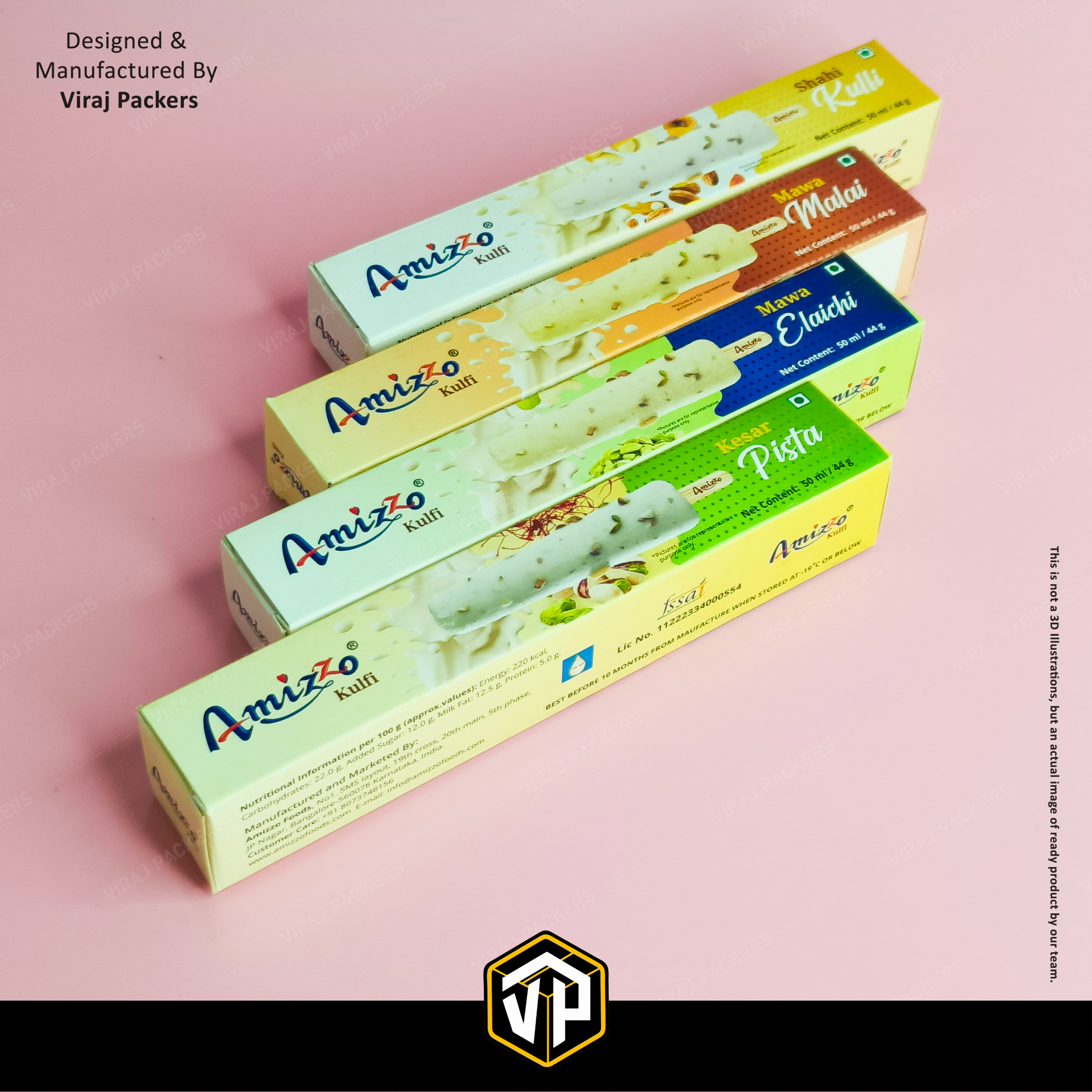 Kulfi Packaging Boxes - Finishing: Glossy Lamination