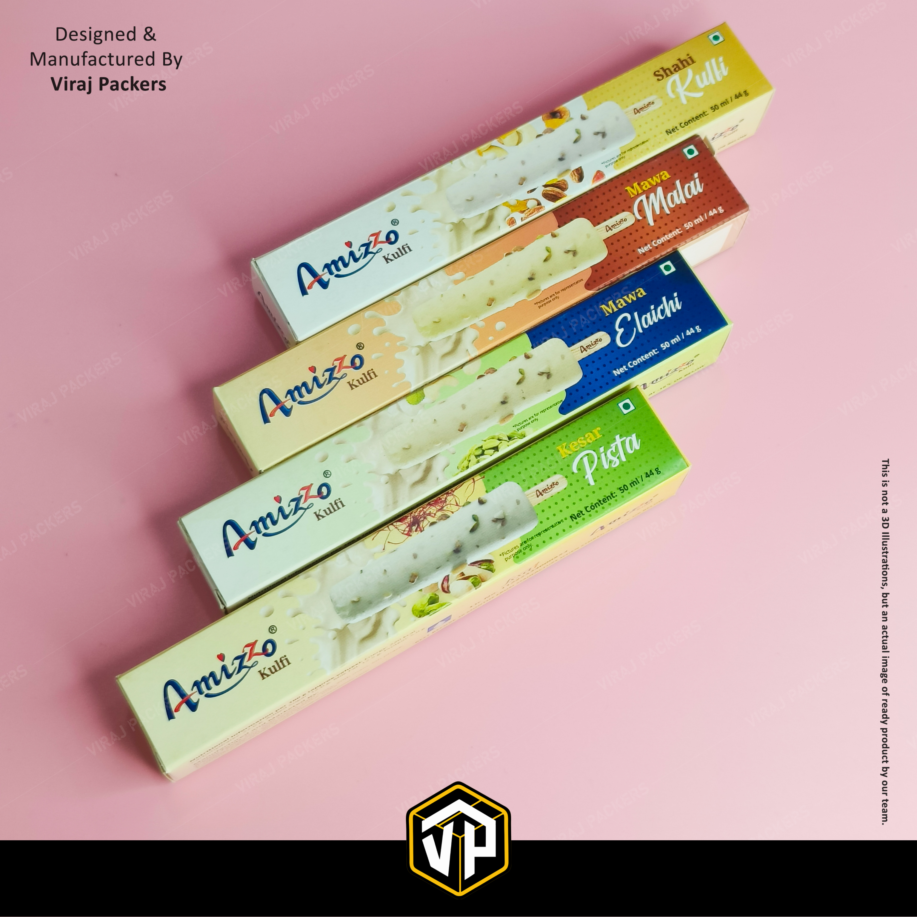 Kulfi Packaging Boxes - Finishing: Glossy Lamination