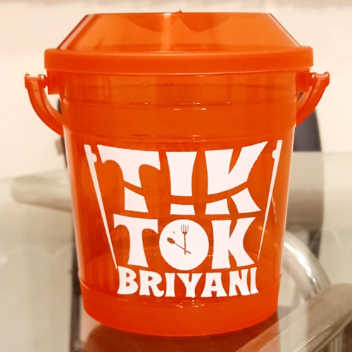 1L Plastic Biryani Bucket - Color: Red