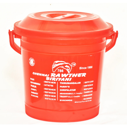 5L Plastic Bucket - High-Quality Plastic, Rigid Hardness, Vibrant Red Color | Durable Injection Molded Design, Comfortable Grip Handle, Ideal for Liquids