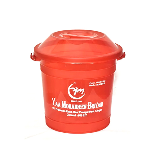 3L Plastic Biryani Bucket - Color: Red