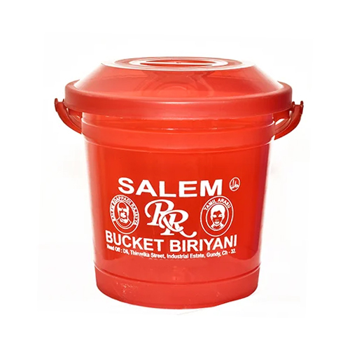 9L Plastic Biryani Bucket - Color: Red