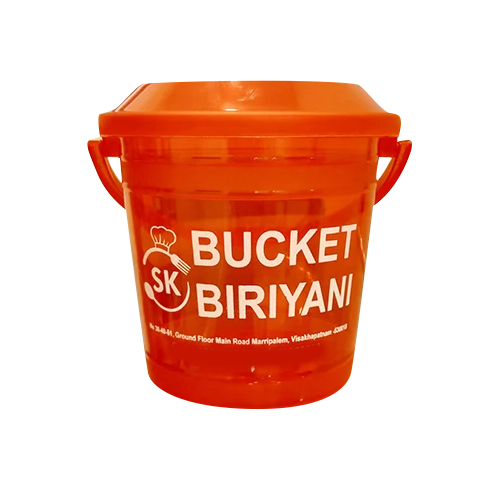 2L Plastic Biryani Bucket - Color: Red