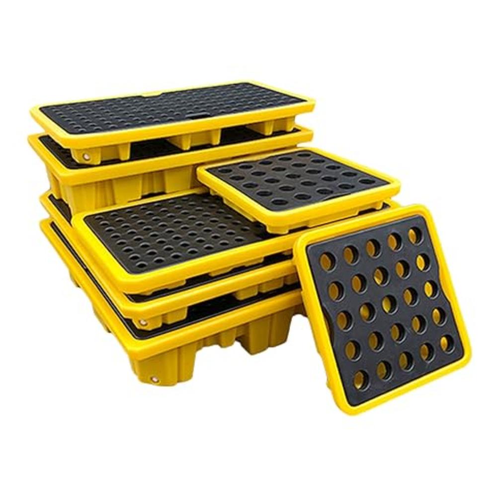 Heavy Duty Plastic Spill Pallet - HDPE Material, All Sizes Available , Multicolor with High Load Capacity and Ergonomic Design for Safe Spill Containment