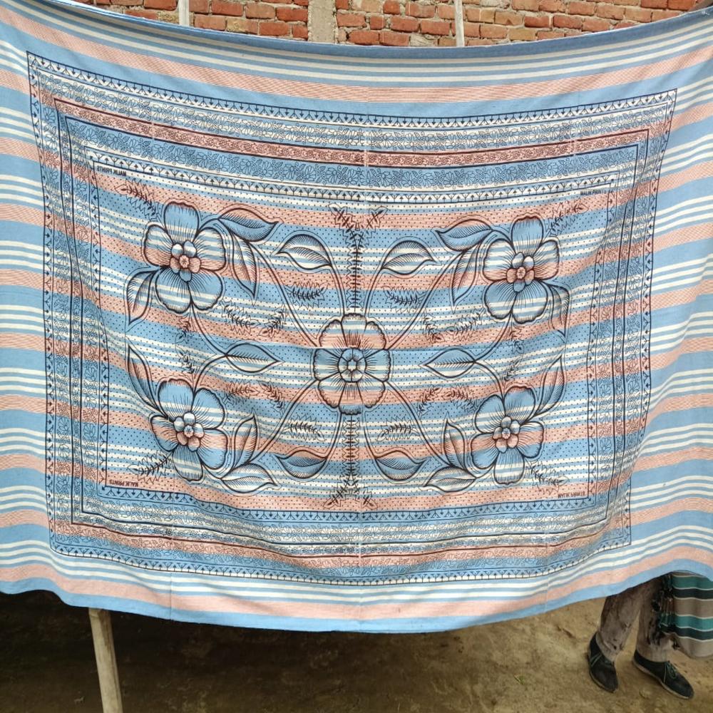 poly cotton hand printed single bed sheet