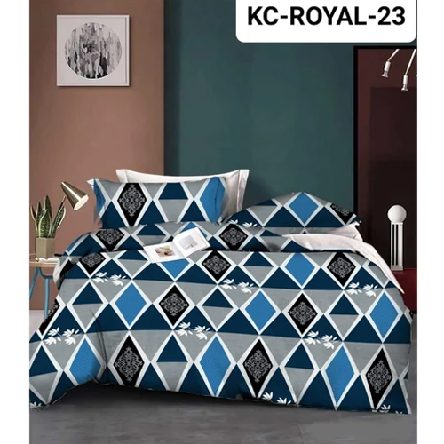 KC-Royal-23 5D Double Bedsheet - 100% Cotton, Full Size | Elegant Printed Pattern, Washable, Non-Shrink, Available in Various Colors