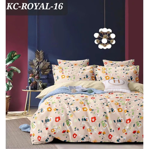 KC-Royal-16 5D Double Bedsheet - 100% Pure Cotton, Full Size, Different Color Options | Washable, Printed Pattern, No Shrinkage