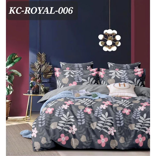 KC-Royal-006 5D Double Bedsheet - 100% Cotton, Full Size, Various Colors & Printed Patterns | Washable, No Shrinkage, Cozy Comfort