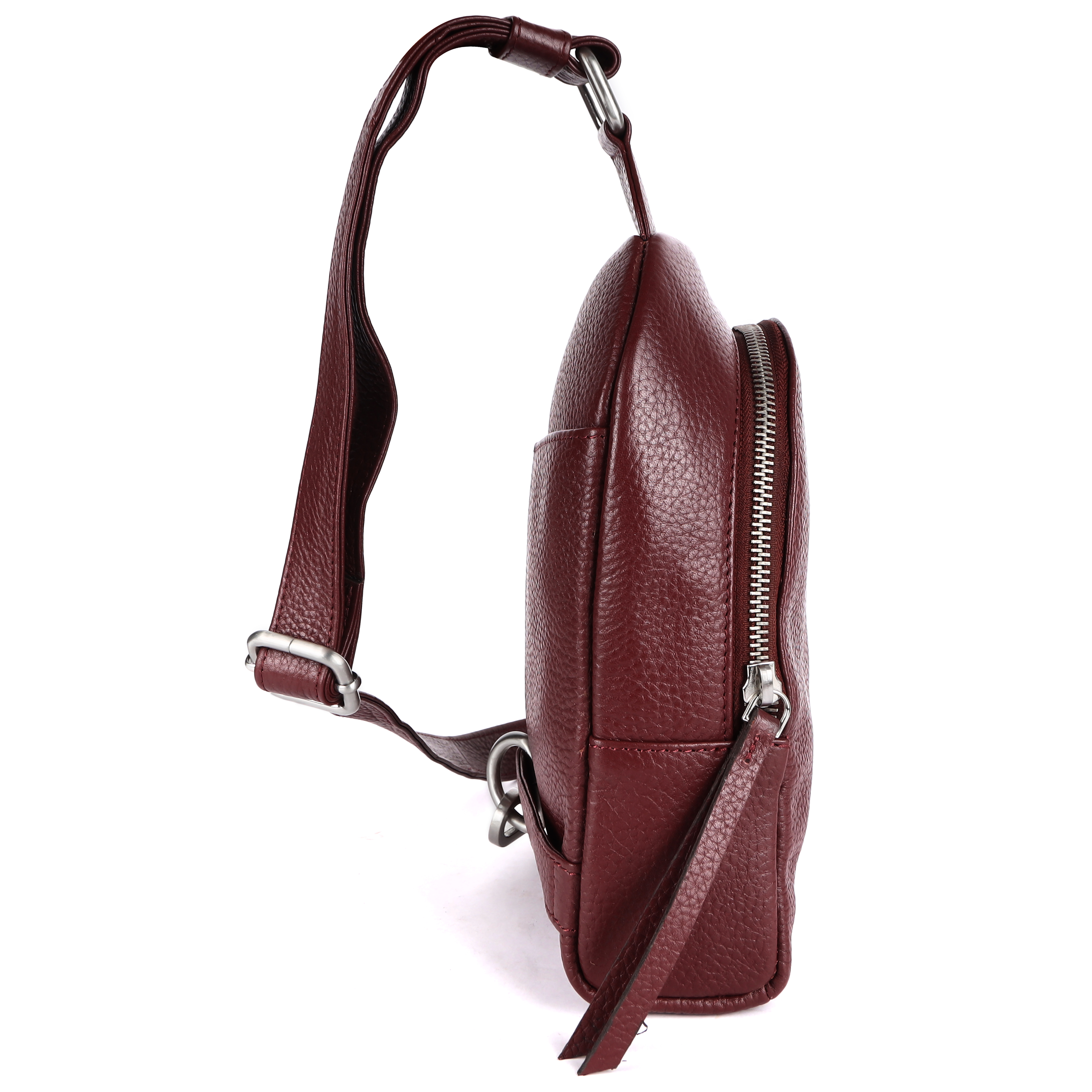 Premium Black Leather Business Handbag - Color: Dark Red