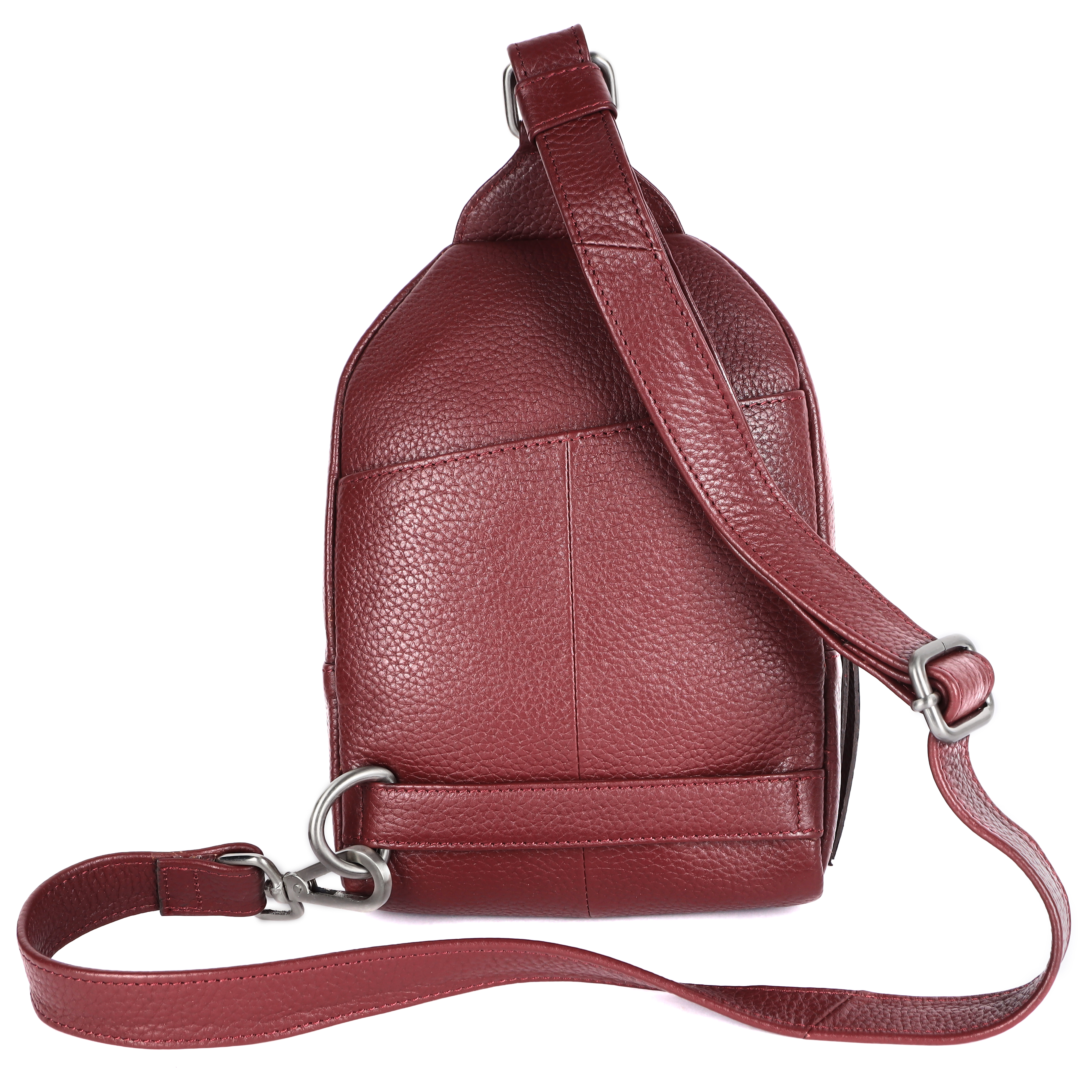 Premium Black Leather Business Handbag - Color: Dark Red