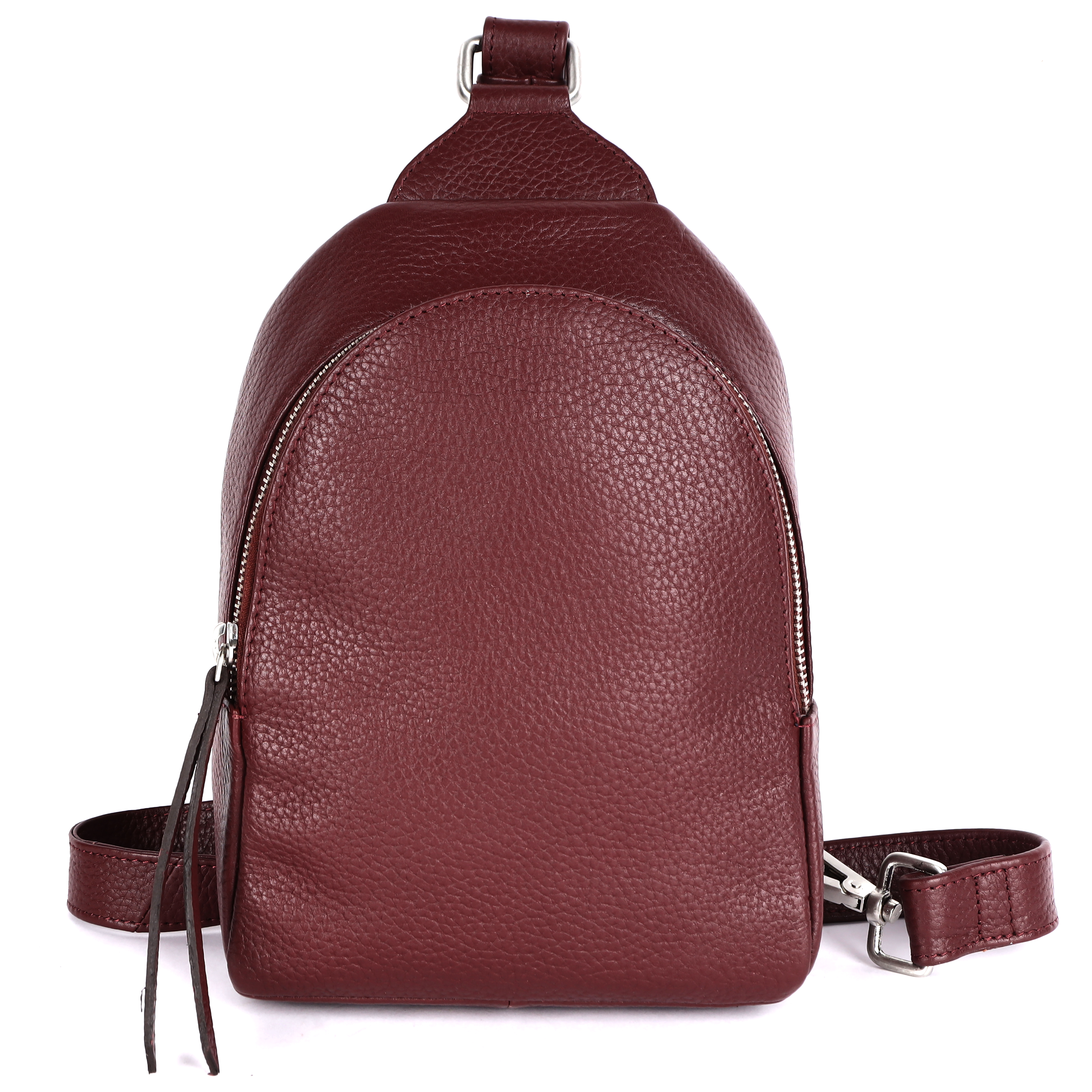 Premium Black Leather Business Handbag - Color: Dark Red