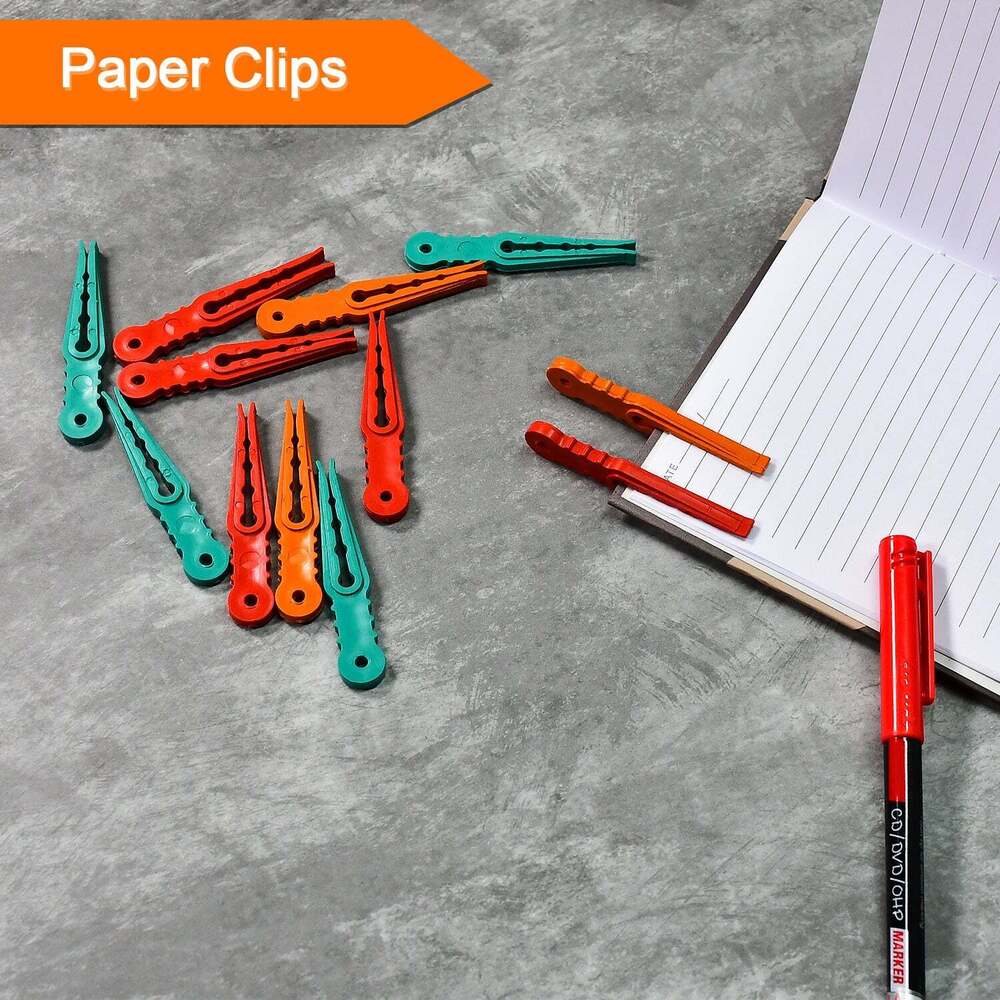 36pcs Multipurpose Plastic Cloth Clips - High Quality, Standard Size, Assorted Multicolour, Super Strong Grip For Laundry And Crafts, Rust-free Stainless Steel Grips