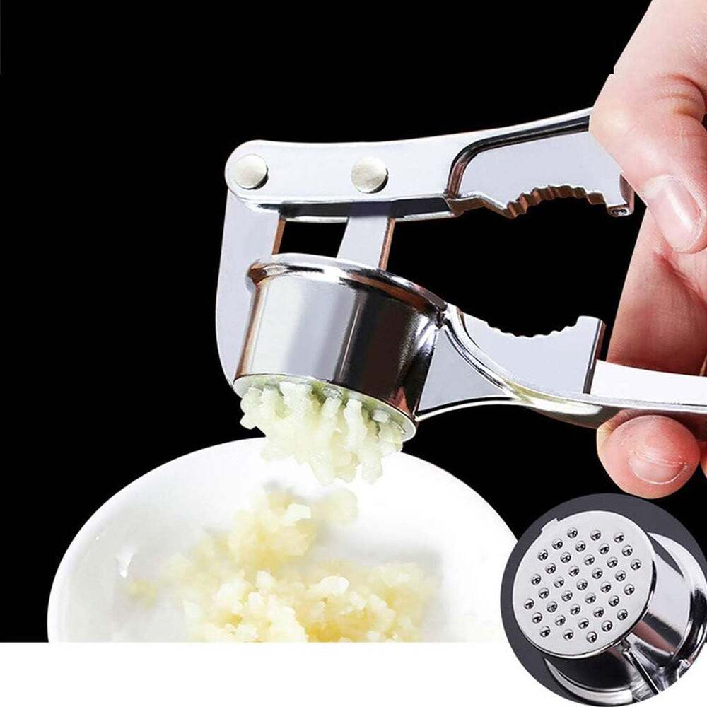 2 In1 Garlic Masher Premium Garlic Press & Walnut Cracker Opener - Stainless Steel, 15x5x4 Cm, Dark Gray | Multifunctional Tool With Ergonomic Handle For Home Cooking