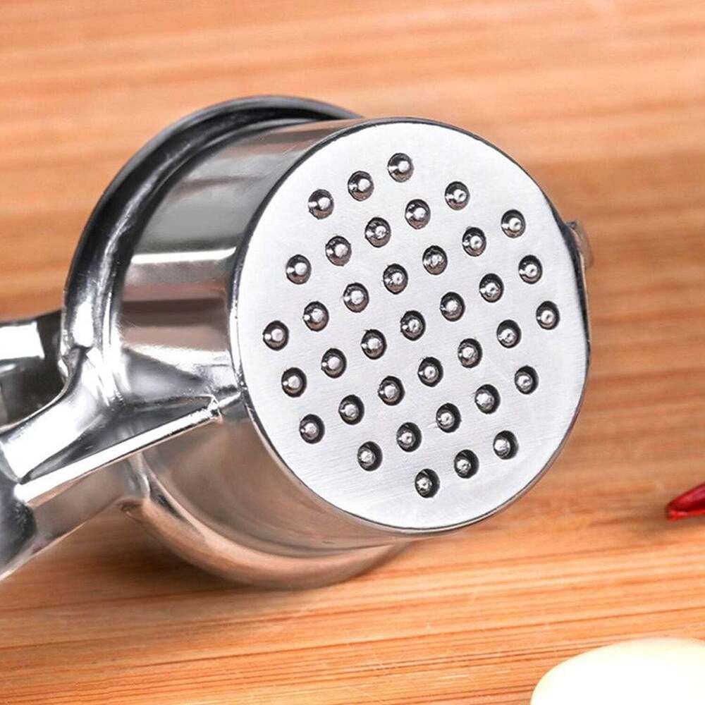 2 In1 Garlic Masher Premium Garlic Press & Walnut Cracker Opener - Stainless Steel, 15x5x4 Cm, Dark Gray | Multifunctional Tool With Ergonomic Handle For Home Cooking