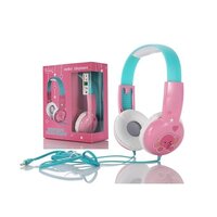 Cherrybox Wired Headset Kids On Ear Headphones With 3.5mm Audio Jack & Volume - Plastic Body, Pink Color, 7-8 Hour Battery Life | 1 Year Warranty, Cute Pink Elephant Design
