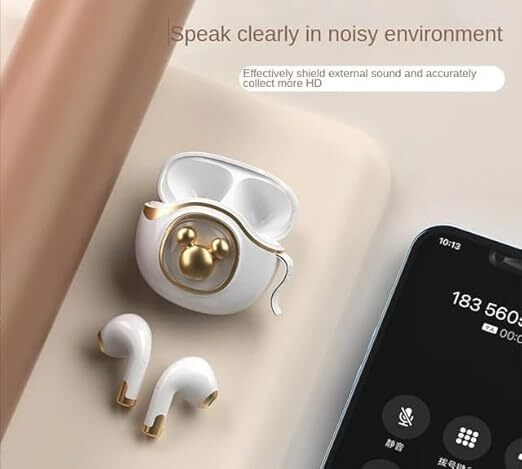 Cherrybox Wireless Headphones Noise Reduction Earphone Bluetooth 5.3v Wrap Around Surround Sound - Body Material: Plastic