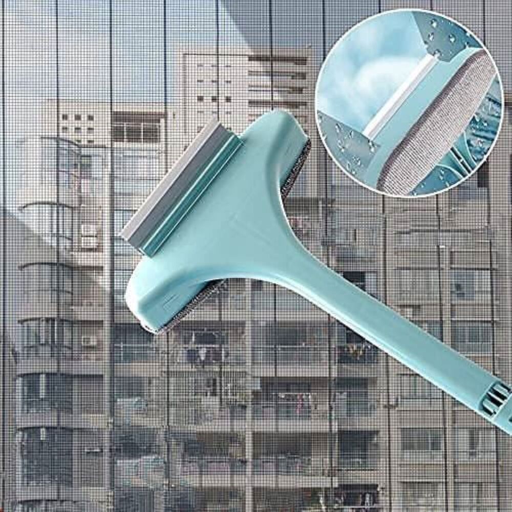 Plastic 2 in 1 Window Cleaner Brush Mesh Cleaner