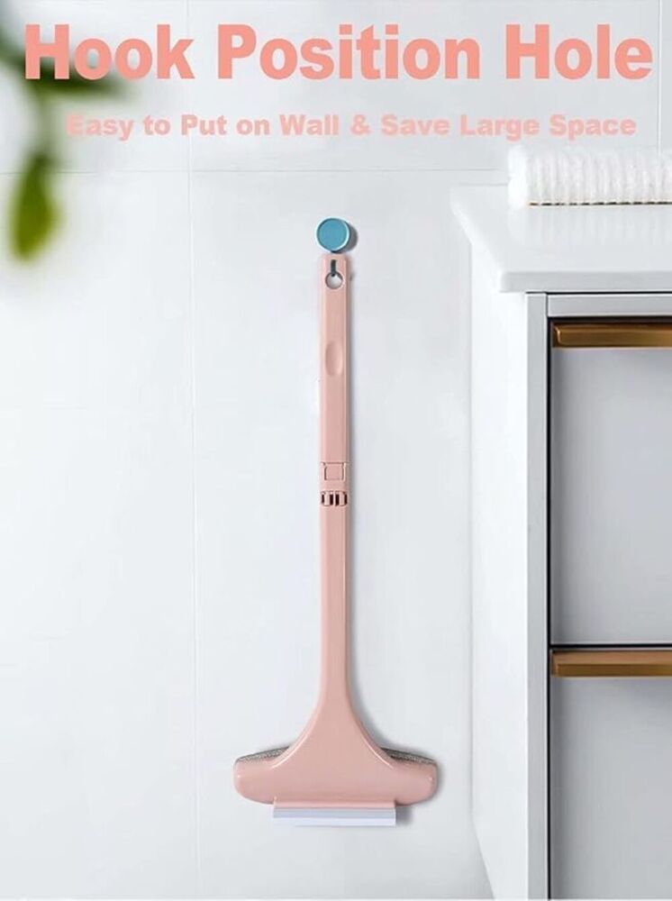 Plastic 2 In 1 Window Cleaner Brush Mesh Cleaner - Color: Blue