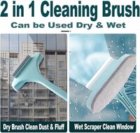 Plastic 2 in 1 Window Cleaner Brush Mesh Cleaner