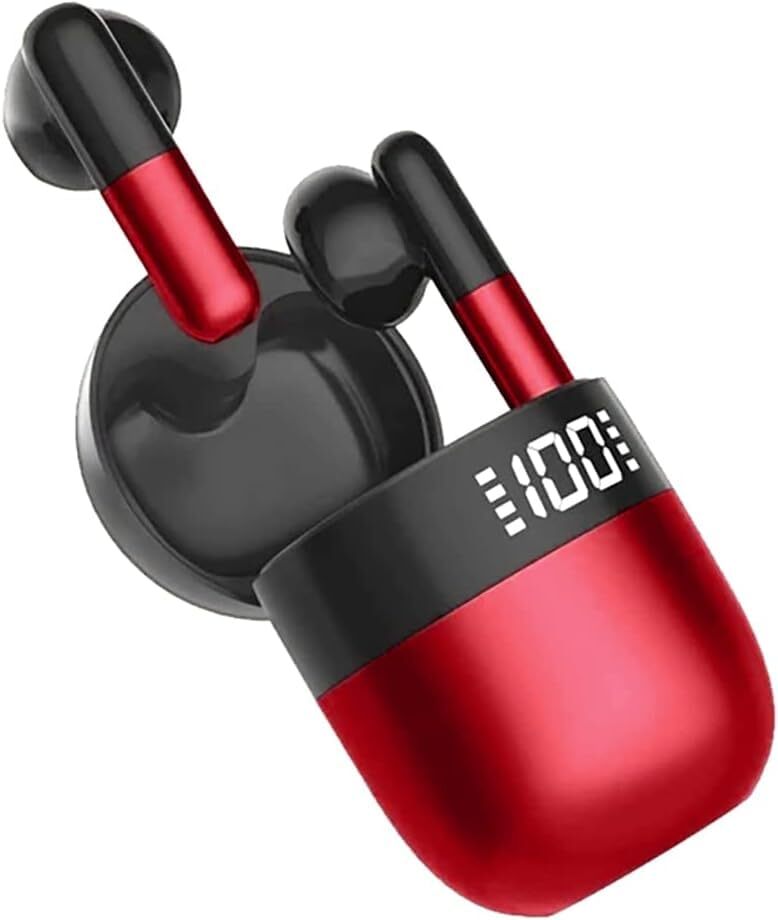 Cherrybox In-ear Wireless Bluetooth 5.2 Headphones, Earbuds With Microphone Compact Rechargeable Usb C Smart Led Case For Smartphones Android Ios - Body Material: Metalic