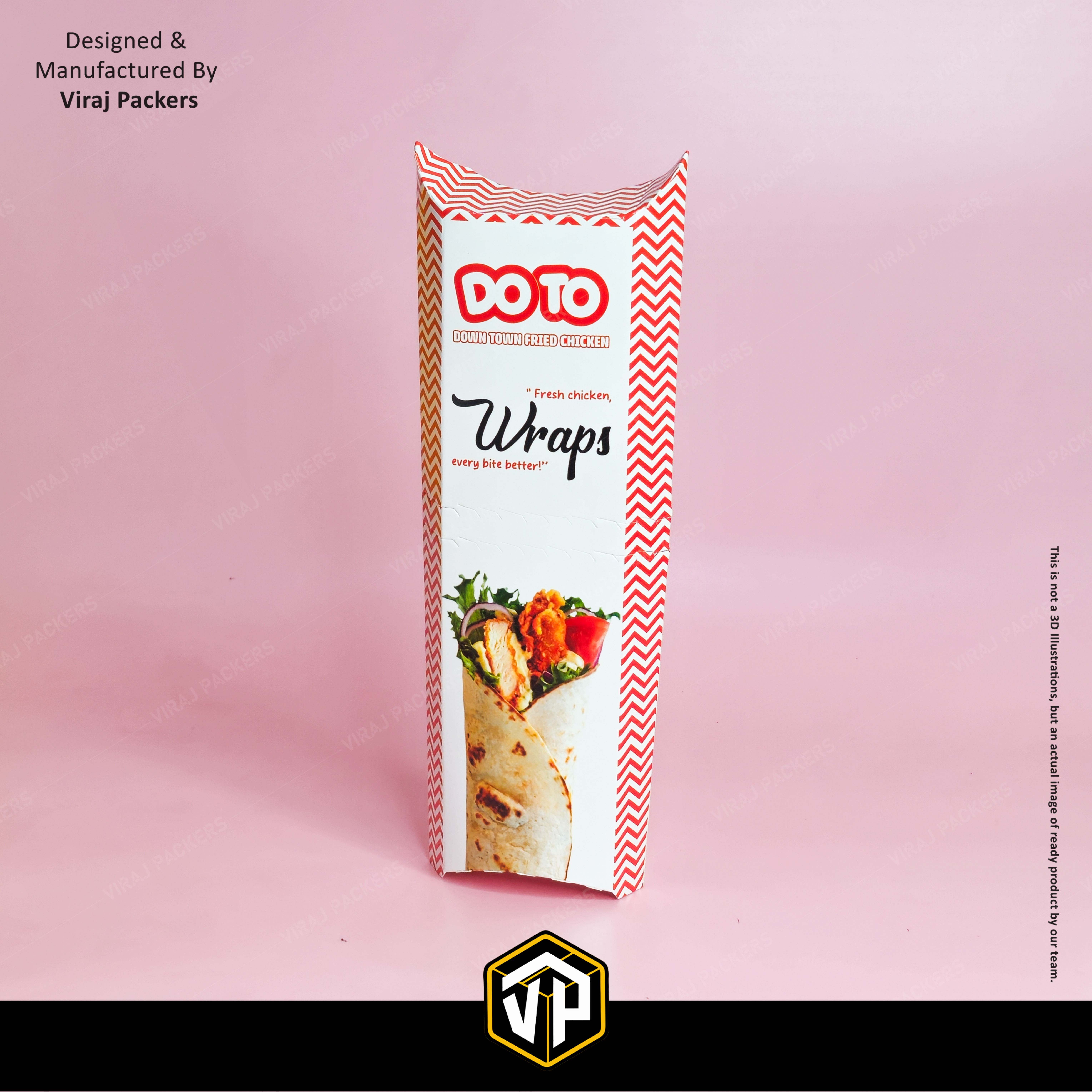Wrap Roll Disposable Packaging Box - Finishing: Glossy Lamination