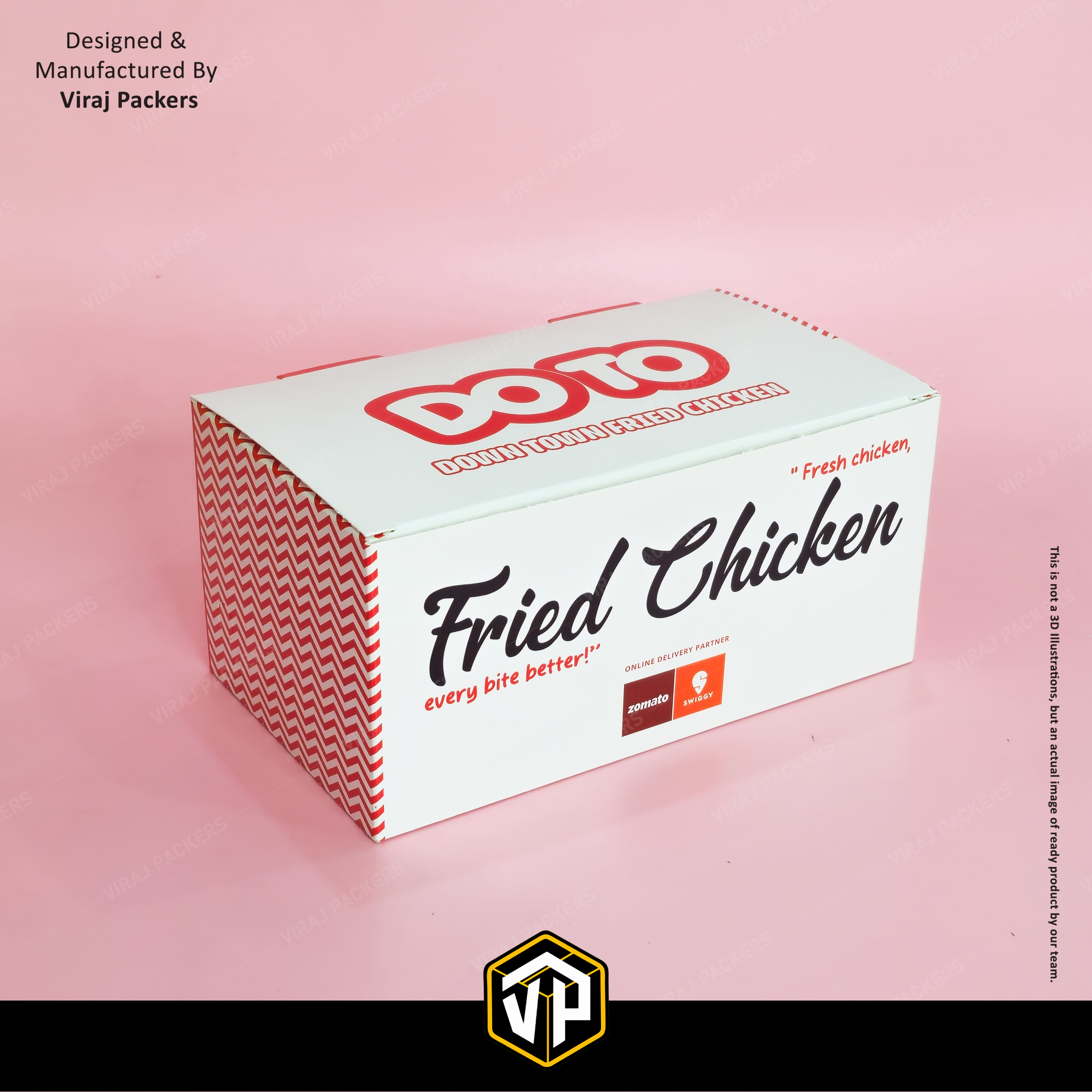 Fried Chicken Packaging Boxes - Finishing: Glossy Lamination