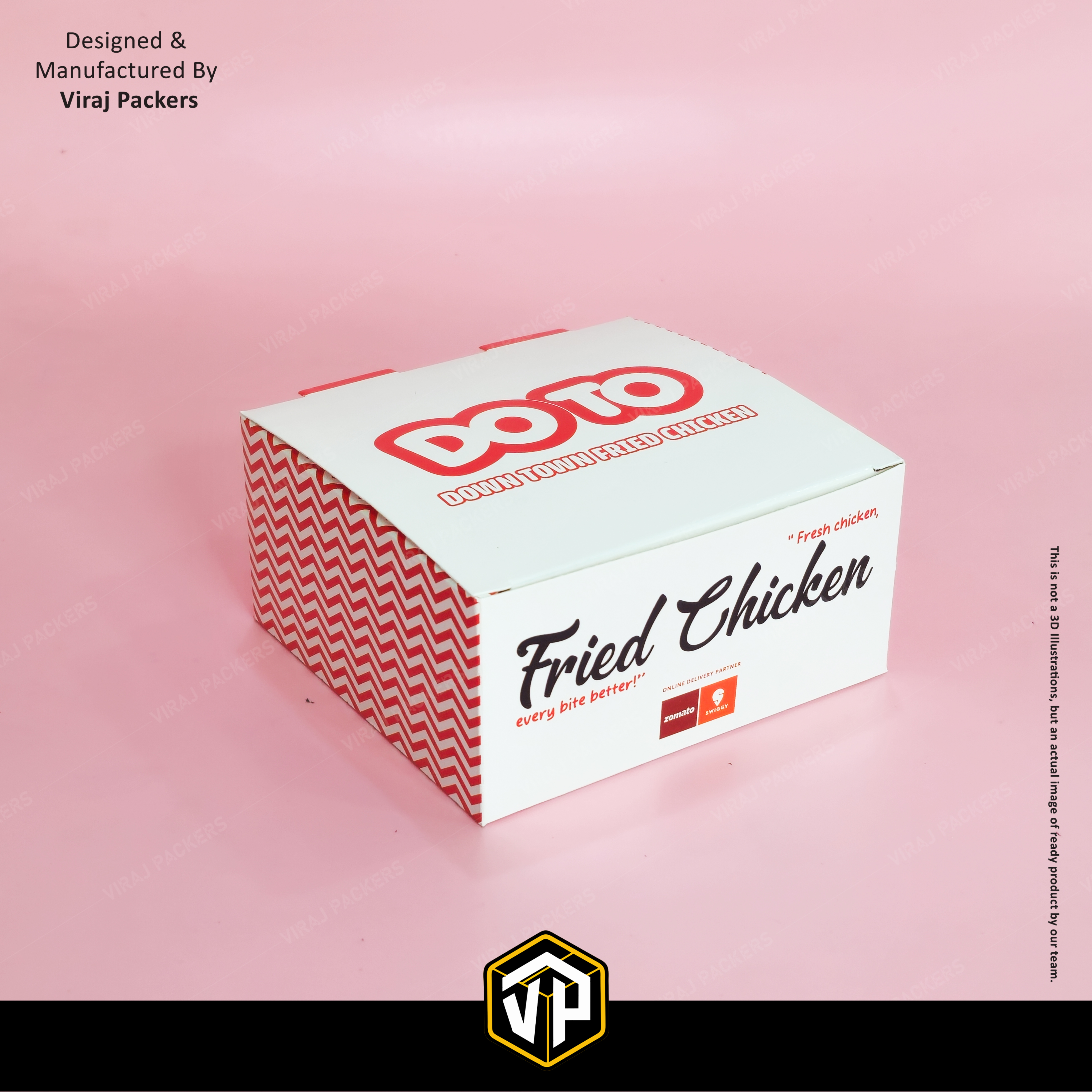 Fried Chicken Packaging Boxes - Finishing: Glossy Lamination