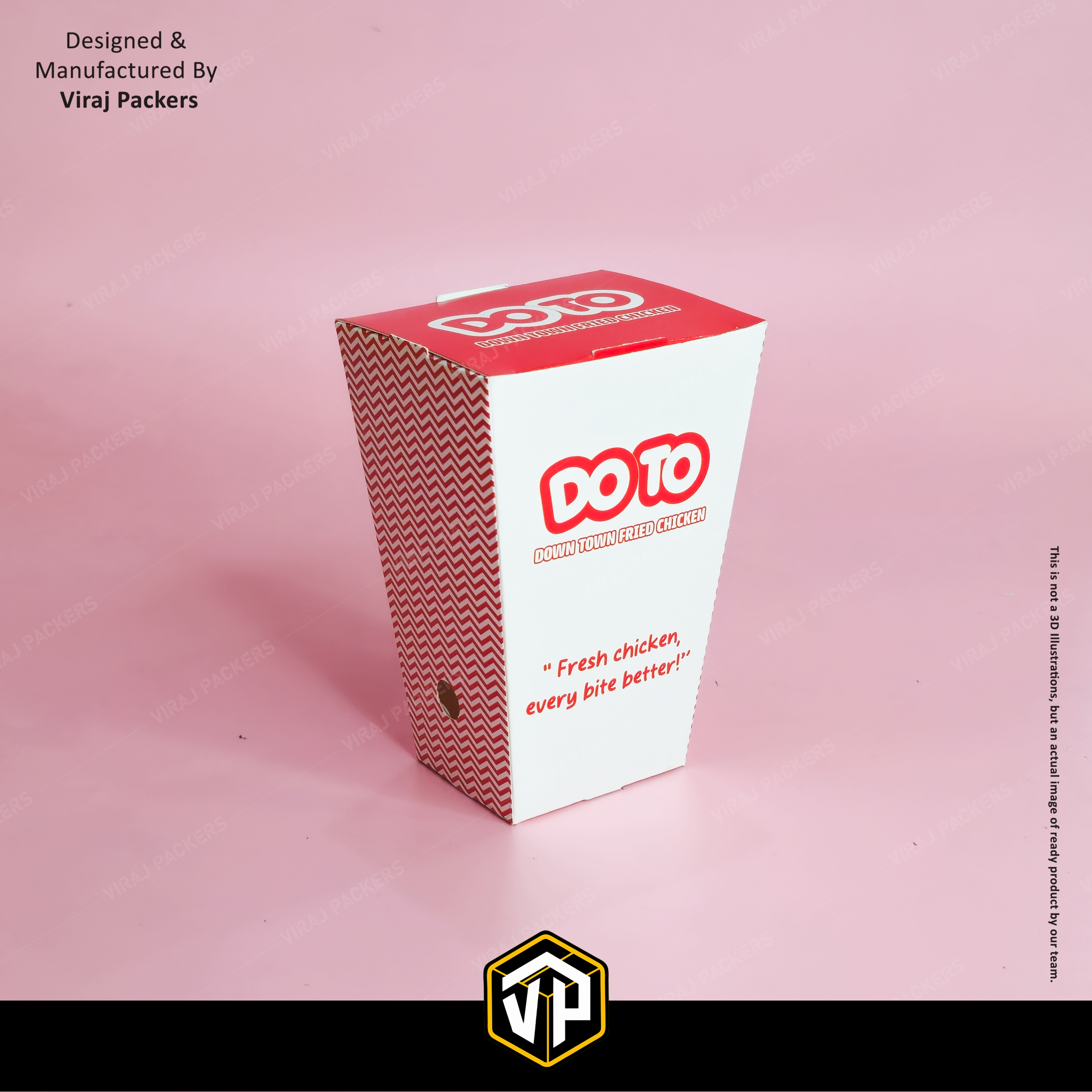 Chicken Popcorn Packaging Boxes - Finishing: Glossy Lamination