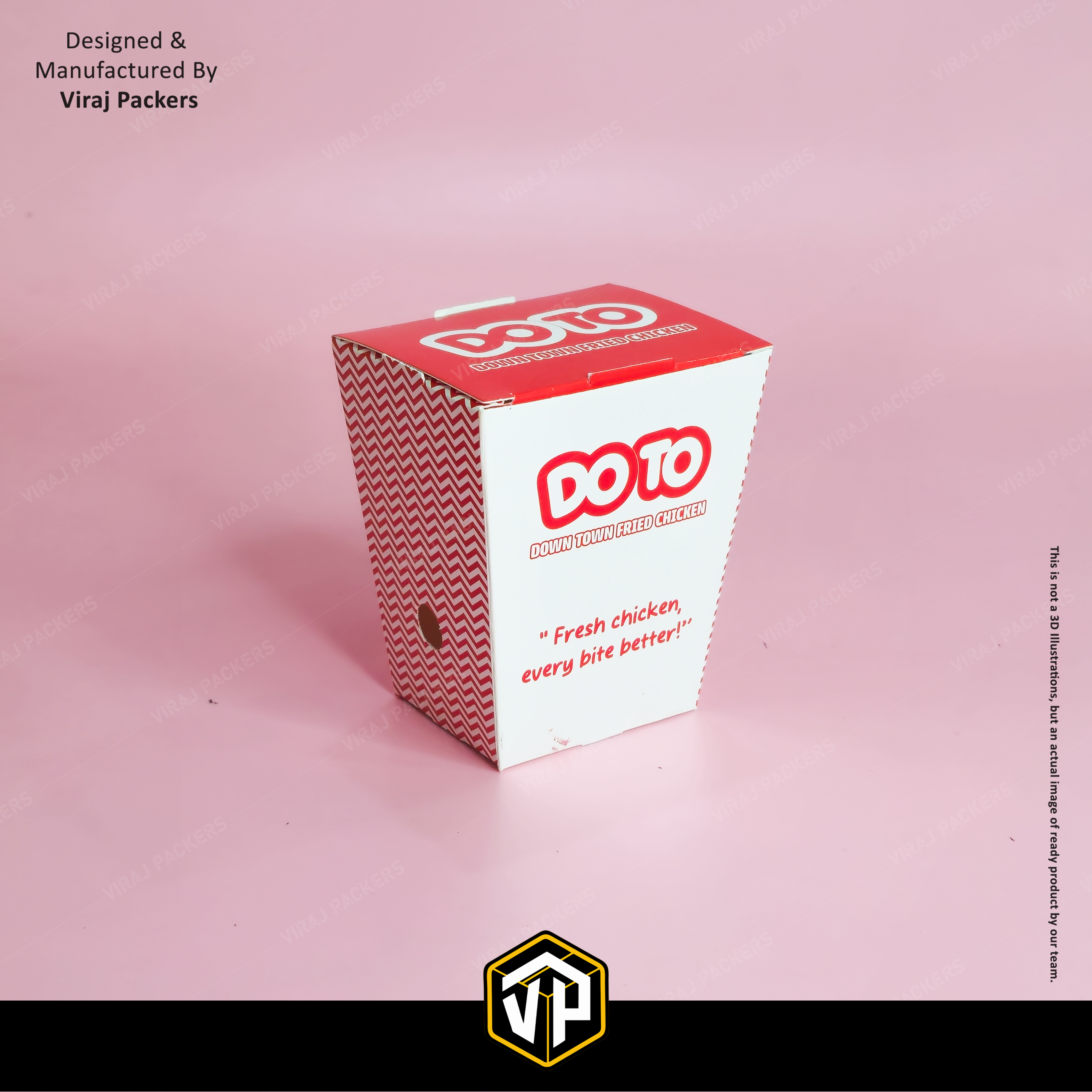 Chicken Popcorn Packaging Boxes - Finishing: Glossy Lamination