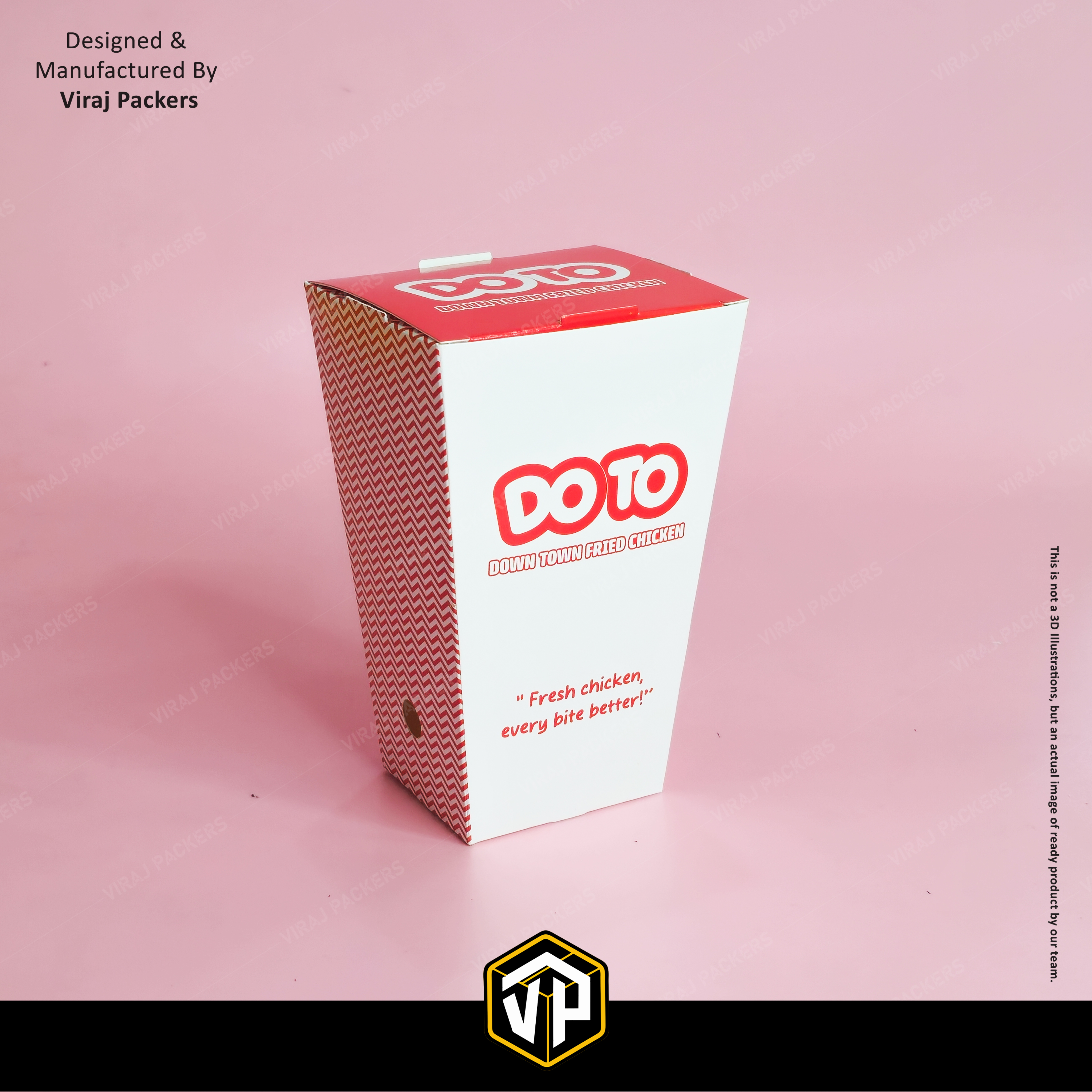 Chicken Popcorn Packaging Boxes - Finishing: Glossy Lamination