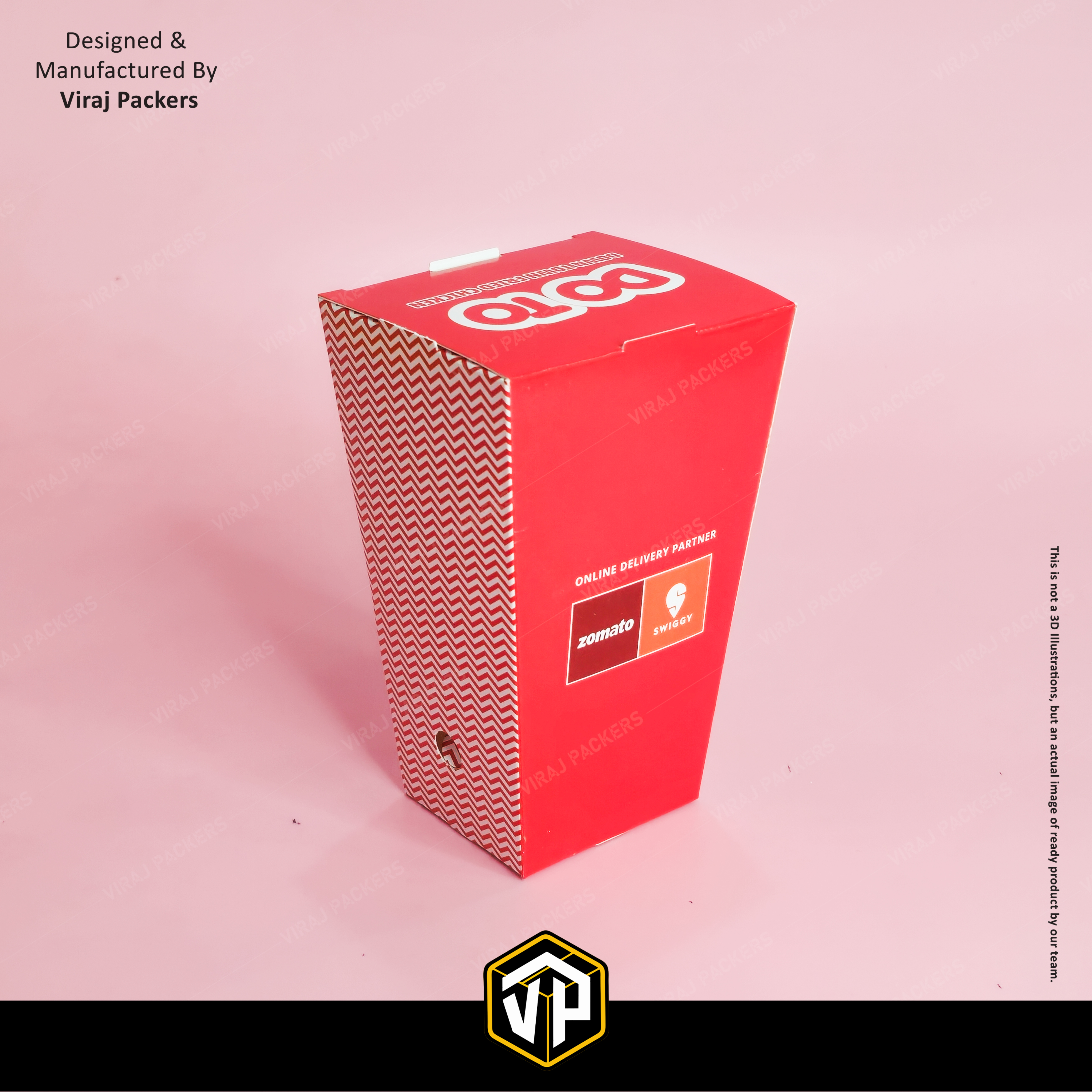 Chicken Popcorn Packaging Boxes - Finishing: Glossy Lamination