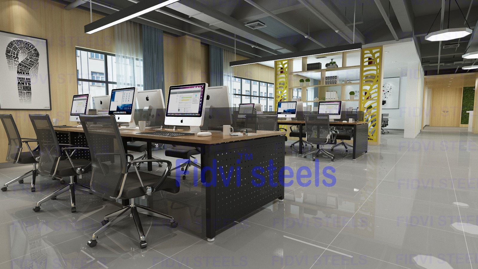 Linear Office Workstation (Single Side & Double Side Seating)