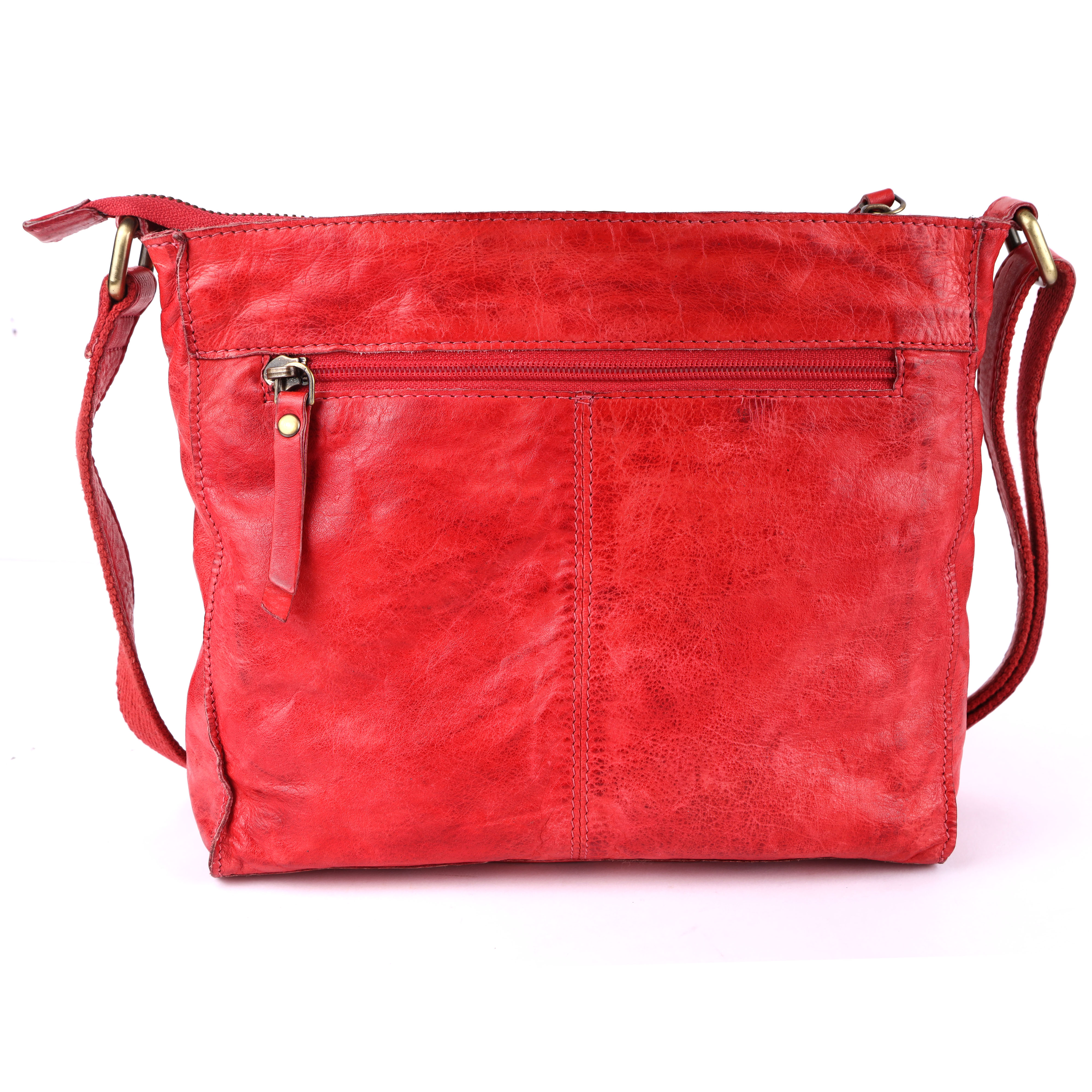 Ruby Quilted Crossbody Bag - Color: Red